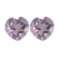 0.76 ctw Heart Cut Rose De France Amethyst Loose Gemstone (Set Of 2) (5 mm)
