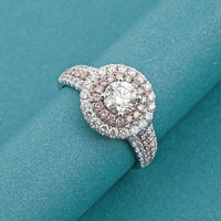 Modani 950 Platinum and 14K Rose Gold Natural Pink and White Diamond Ring (Size 10.0) (5.10 g) 1.49 ctw