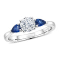 Modani 950 Platinum Diamond (0.42cts), Blue Sapphire Ring (Size 10.0) 1.03 ctw - Sticky add to cart bar