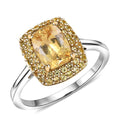 D'Joy Premium Golden Apatite, Yellow Sapphire Ring in 18K Vermeil YG and Rhodium Over Sterling Silver (Size 10.0) 2.00 ctw - Sticky add to cart bar