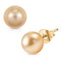 AAA South Sea Golden Cultured Pearl Stud Earrings in 10K Yellow Gold - Sticky add to cart bar