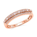 D'Joy Natural Pink Diamond (I3) Blush Promise Band Ring in 18K Vermeil RG Over Sterling Silver (Size 10.0) 0.25 ctw - Sticky add to cart bar