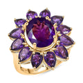 D'Joy Premium Lusaka Amethyst 8.90 ctw Bloom Ring in 18K Vermeil Yellow Gold Over Sterling Silver - Sticky add to cart bar