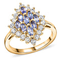 EverTrue Tanzanite, White Zircon Blue Flame Ring in 18K YG Plated (Size 10.0) 1.70 ctw - Sticky add to cart bar