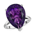 D'Joy AAA African Amethyst Ring in Rhodium Over Sterling Silver (Size 6.5) 11.30 ctw - Sticky add to cart bar