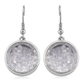Austrian Crystal Round Earrings in Silvertone - Sticky add to cart bar