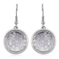 Austrian Crystal Round Earrings in Silvertone