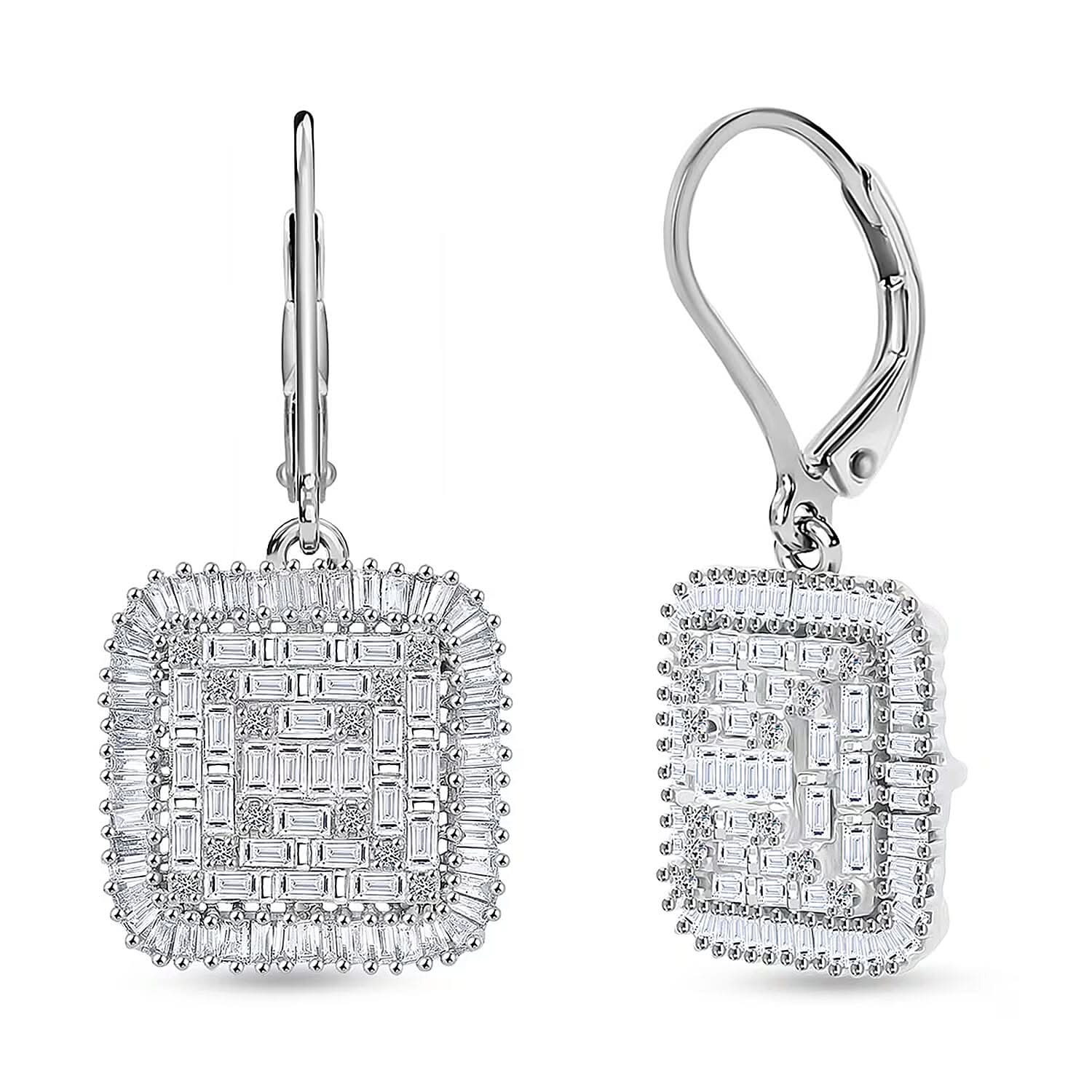 Luxuriant Lab Grown Diamond G-H SI 1.50 ctw Earrings in Rhodium Over Sterling Silver