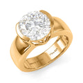 D'Joy Moissanite (Rnd 10.5mm) Ring in 18K Vermeil YG Over Sterling Silver (Size 10.0) 4.00 ctw - Sticky add to cart bar