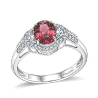 D'Joy Premium Pink Zircon, White Zircon Ring in Rhodium Over Sterling Silver (Size 10.0) 2.65 ctw