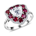 D'Joy Moissanite (Trl 8mm), Anthill Garnet Ring in Rhodium Over Sterling Silver (Size 10.0) 3.80 ctw - Sticky add to cart bar