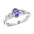 D'Joy Tanzanite, Moissanite Eternal Twist Ring in Rhodium Over Sterling Silver (Size 10.0) 0.70 ctw - Sticky add to cart bar