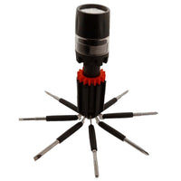 CLOSEOUT 8-in-1 Multipurpose Screwdriver & Torch Kit - Black