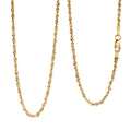 2.3mm Rope Chain Necklace in 14K Yellow Gold 2.60 Grams 22 Inches - Sticky add to cart bar