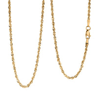 2.3mm Rope Chain Necklace in 14K Yellow Gold 2.60 Grams 22 Inches
