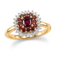 D'Joy Premium Anthill Garnet, Moissanite Ring in 18K Vermeil YG Over Sterling Silver (Size 10.0) 1.15 ctw
