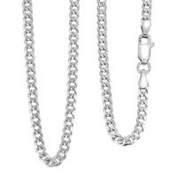 Italian Black Rhodium Over Sterling Silver Flat Curb Chain Necklace 18 Inches 5.30 Grams