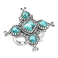 D'Joy Premium Blue Moon Turquoise Ring in Black Oxisised Sterling Silver (Size 10.0) 2.80 ctw - Sticky add to cart bar