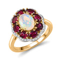 D'Joy Premium Ethiopian Welo Opal, Multi Gemstone Ring in 18K Vermeil YG Over Sterling Silver (Size 6.0) 2.50 ctw - Sticky add to cart bar