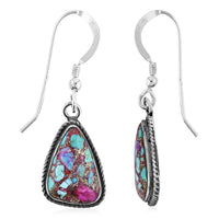 Santa Fe Style Mojave Purple Turquoise 8.00 ctw Earrings in Sterling Silver