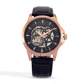 GENOA Automatic Mechanical Movement Watch with Blue Leather Strap - Sticky add to cart bar