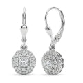 Luxuriant Lab Grown Diamond (G-H, SI) Earrings in Rhodium Over Sterling Silver 1.10 ctw - Sticky add to cart bar