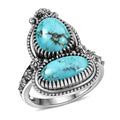 D'Joy Artisan Crafted Premium Blue Moon Turquoise Ring in Black Oxidized Sterling Silver (Size 10.0) 4.25 ctw - Sticky add to cart bar