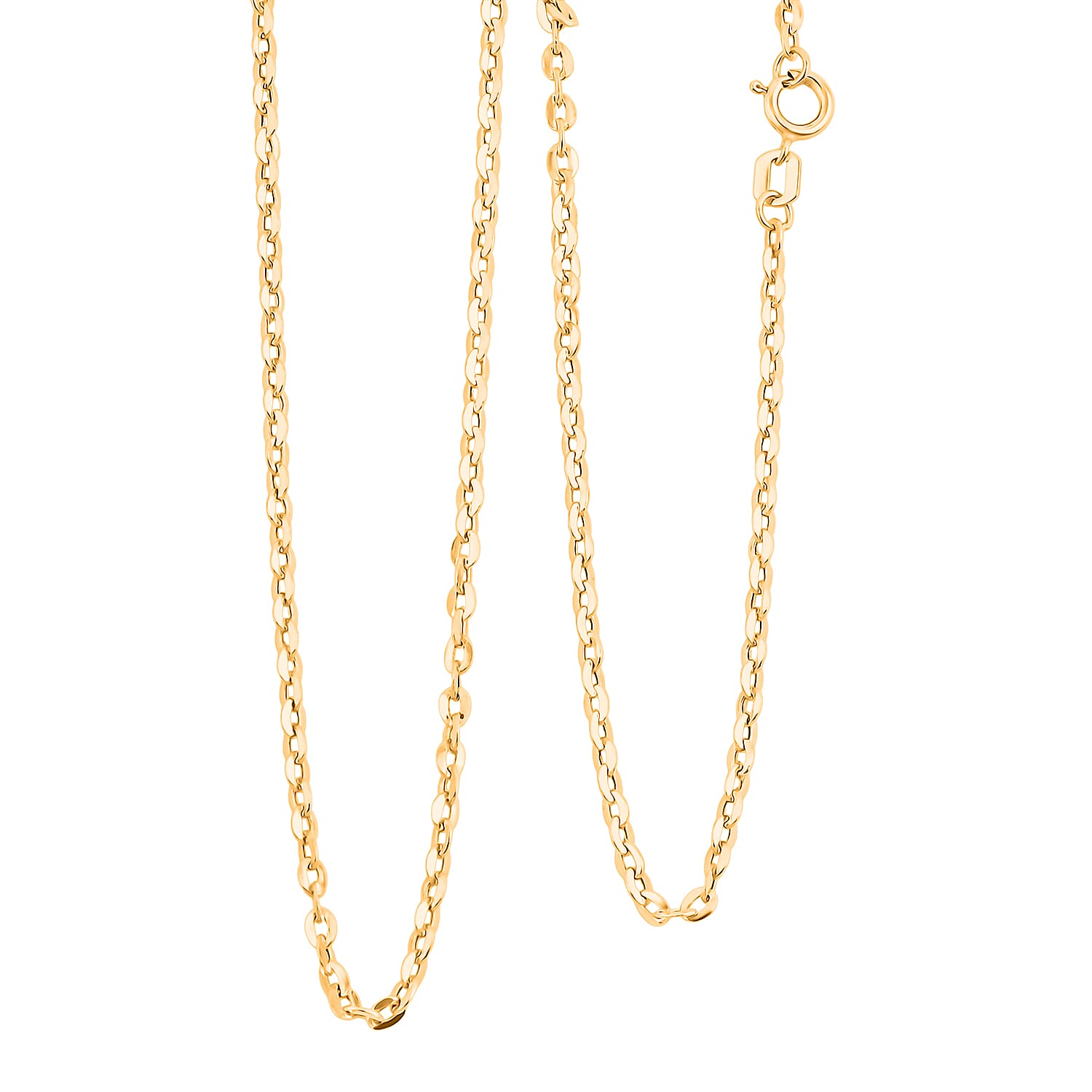18K Yellow Gold Cable Chain Necklace 2 Grams (18 Inches)