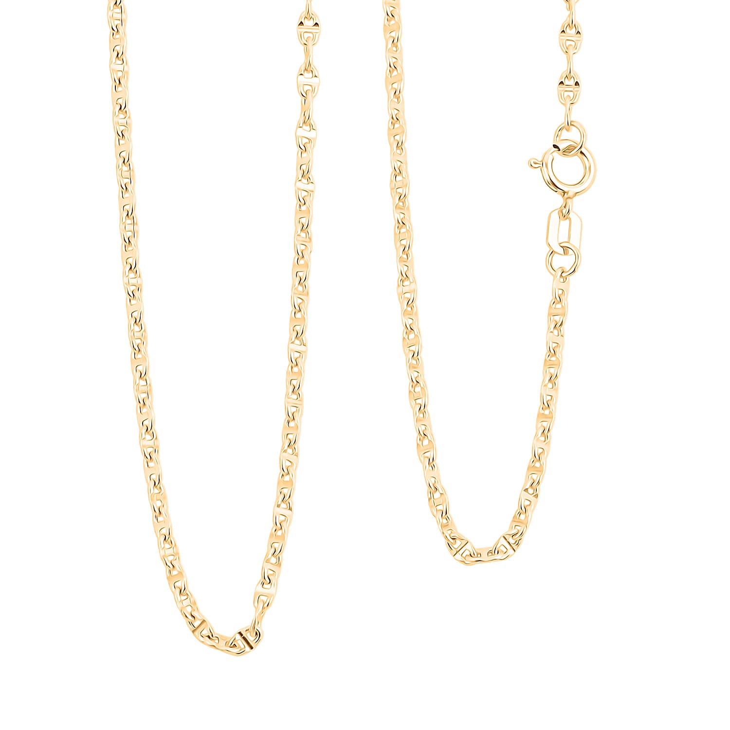 18K Yellow Gold Mariner Chain Necklace 2 Grams (18 Inches)