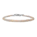 D'Joy Ethiopian Welo Opal 14.00 ctw Beaded Bracelet in Rhodium Over Sterling Silver (7.25-9.25In) (Del. in 8-10 Days) - Sticky add to cart bar