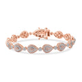 D'Joy Natural Pink and White Diamond I3 2.50 ctw Endless Love Drop Bracelet in 18K Vermeil Rose Gold Over Sterling Silver (7.25 In) - Sticky add to cart bar
