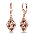 D'Joy Premium Anthill Garnet 0.70 ctw Lattice Earrings in Brown E-coat Sterling Silver - Sticky add to cart bar