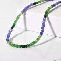D'Joy Premium Tanzanite and Tsavorite Garnet 67.00 ctw Beaded Necklace in 18K Vermeil Yellow Gold Over Sterling Silver 18-20 Inches (Del. in 10-12 Days)