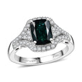 Certified & Appraised Rhapsody 950 Platinum AAAA Monte Belo Indicolite, Diamond (E-F, VS) (0.43 cts) Ring (Size 10.0) (6.50 g) 2.34 ctw - Sticky add to cart bar