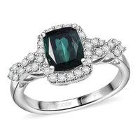 Certified & Appraised Rhapsody 950 Platinum AAAA Monte Belo Indicolite, Diamond (E-F, VS) (0.36 cts) Ring (Size 10.0) (6.35 g) 2.15 ctw