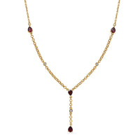 Premium Anthill Garnet and Luxuriant Lab Grown Diamond G-H, SI 1.50 ctw Flowing Vine Necklace in 18K Vermeil Yellow Gold Over Sterling Silver 18-20 Inches