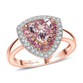 D'Joy Premium Pink Morganite, Multi Gemstone Ring in 18K Vermeil RG Over Sterling Silver (Size 10.0) 1.65 ctw - Sticky add to cart bar