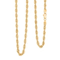 4mm Laser Rope Chain Necklace in 10K Yellow Gold 6.5 Grams 22 Inches - Sticky add to cart bar