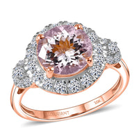 Certified & Appraised AAA Pink Morganite and Luxuriant Lab Grown Diamond G-H SI 3.05 ctw Ring in 10K Rose Gold