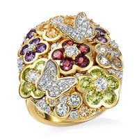 GP Multi Gemstone Garden Dance Ring in Over Sterling Silver