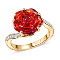 GP Murano Style, White Zircon Ring in 18K Vermeil YG Over Sterling Silver (Size 10.0) 0.20 ctw - Sticky add to cart bar
