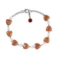 GP Murano Style, Pearl Heart Bracelet in Rhodium Over Sterling Silver (7.25 In) - Sticky add to cart bar