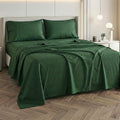 American Thread Collection 6pc Forest Green Microfiber Stripe Sheet Set -Twin (Fits Up to 16" Mattress) - Sticky add to cart bar