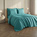 American Thread Collection 6pc Teal Microfiber Stripe Sheet Set -King (Fits Up to 16 Mattress) - Sticky add to cart bar