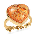 GP Murano Style Heart Ring in 18K Vermeil YG Over Sterling Silver (Size 10.0) - Sticky add to cart bar
