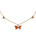 GP Whispers of Murano Style and White Zircon 0.10 ctw Butterfly Necklace in 18K Vermeil Yellow Gold Over Sterling Silver 18-20 Inches (Del. in 8-10 Days) - Sticky add to cart bar