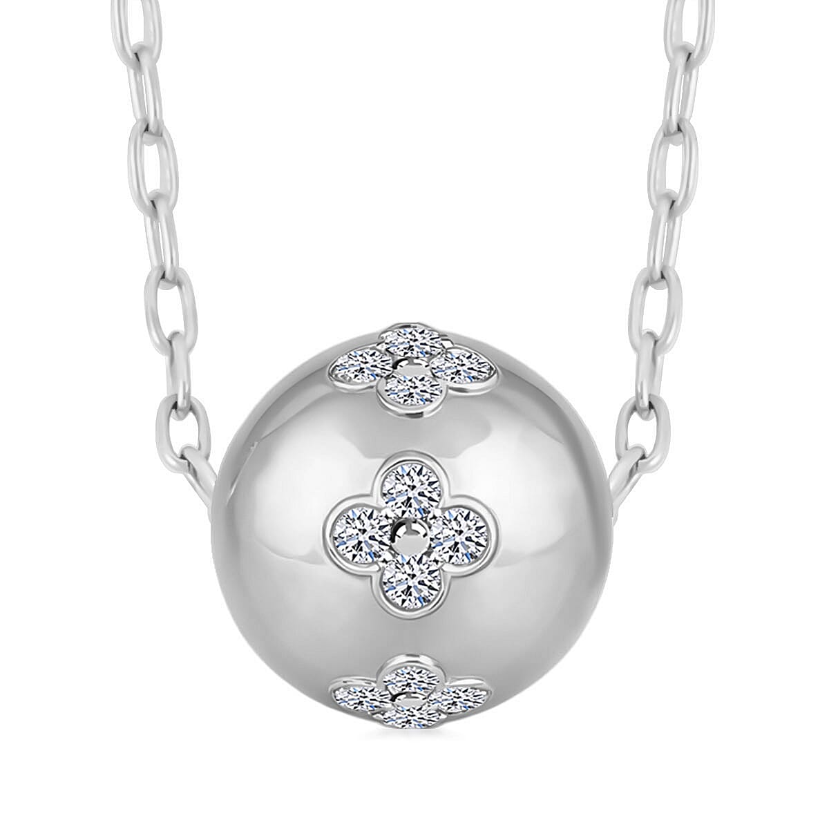 Luxuriant Lab Grown Diamond Necklace (18-20 Inches) in Sterling Silver 1.00 ctw