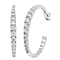Luxuriant Lab Grown Diamond 2.00 ctw Hoop Earrings in Sterling Silver