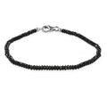 D'Joy Thai Black Spinel 15.00 ctw Beaded Bracelet in Rhodium Over Sterling Silver (7.25 In) (Del. in 10-12 Days) - Sticky add to cart bar