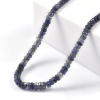 D'Joy Catalina Iolite 46.50 ctw Beads Necklace in Rhodium Over Sterling Silver 18-20 Inches